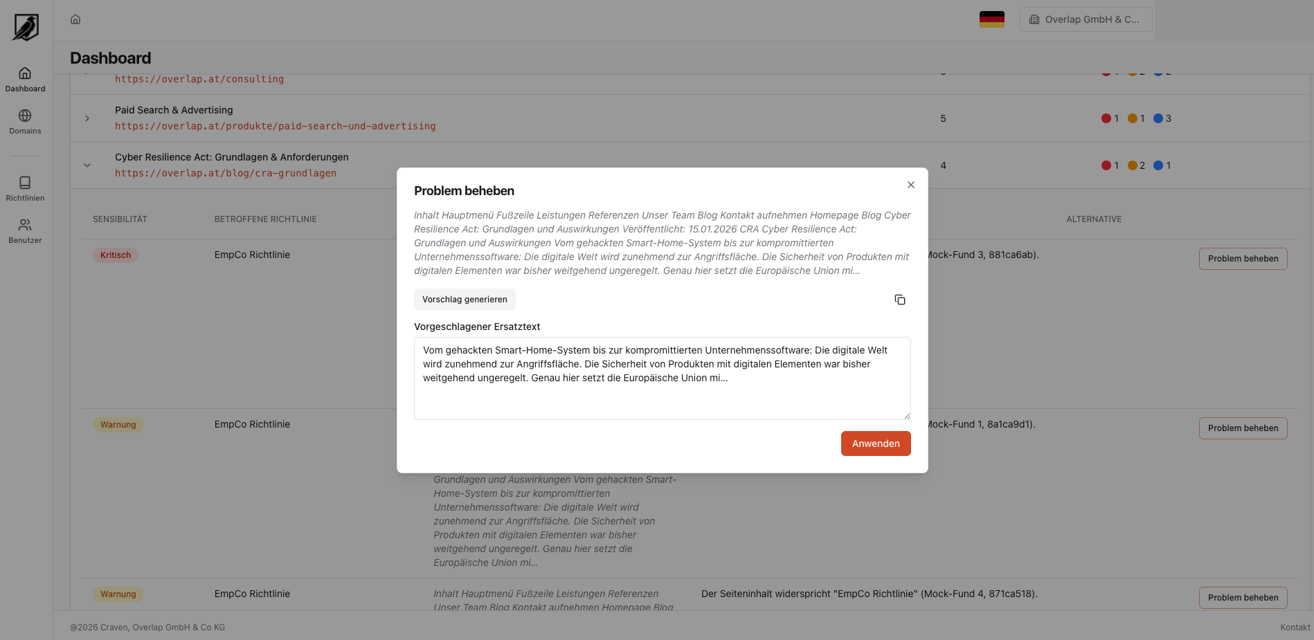 Bildschirmfoto 2026-08-03 um 14.39.57 Screenshot Craven Problembehebung