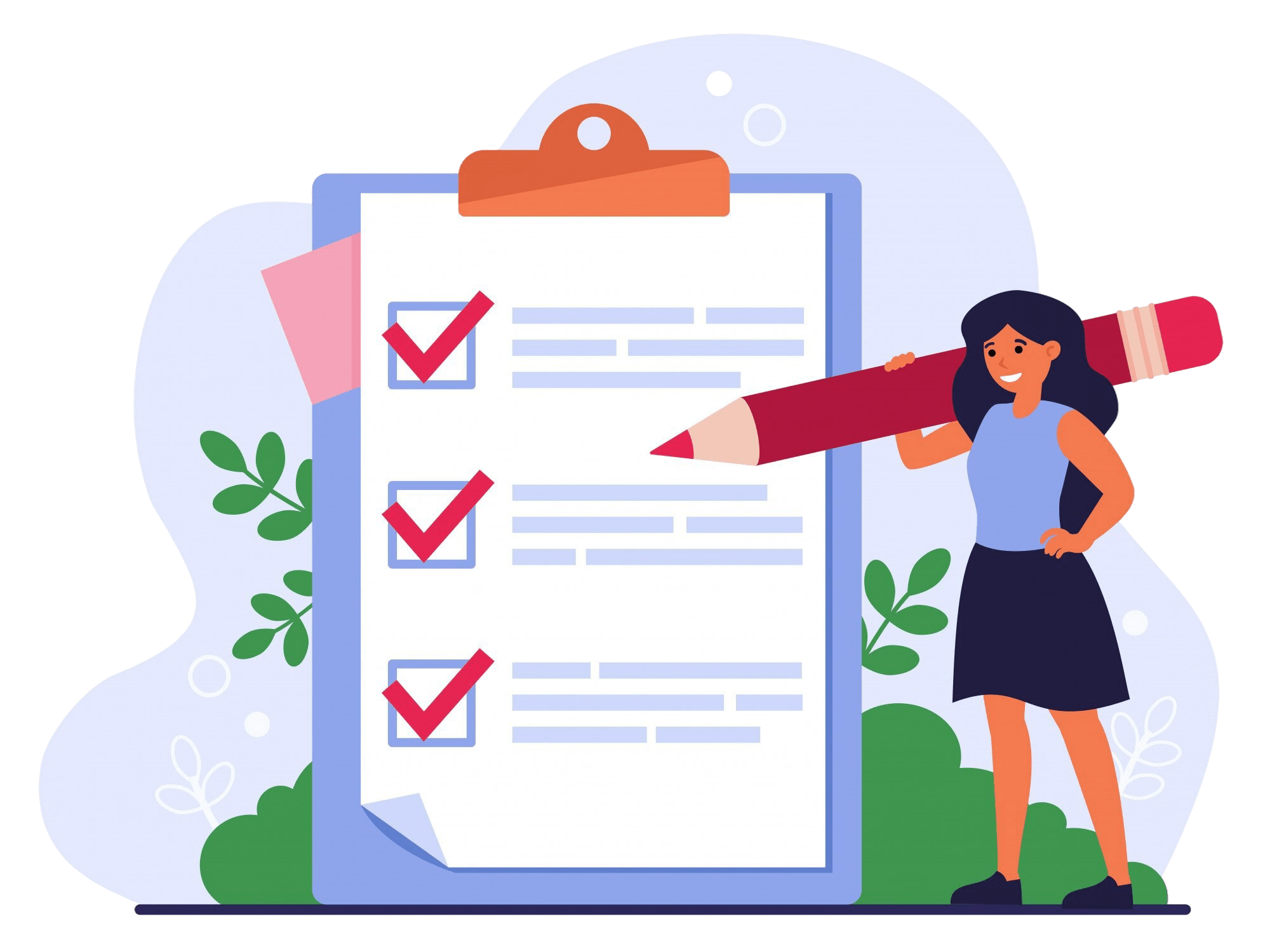 Grafik einer Checkliste